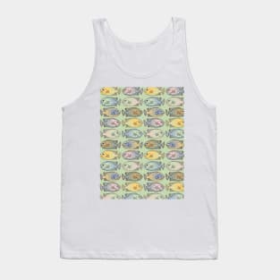 Fish Pattern Retro Color Palette Tank Top